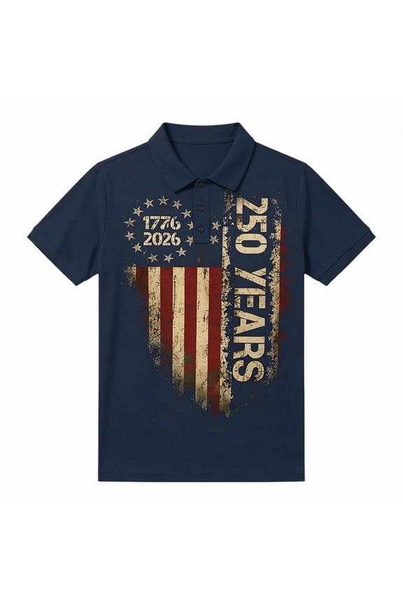 Mens 250 Anniversary USA Shirt, 4th Of July Shirts for Men Crewneck Pullover Short Sleeve T Shirt Navy Size M