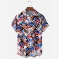 thumbnail image 1 of Mens 250 Anniversary USA Shirt Short Sleeve Button Down Lapel Blouse Independence Day Patriotic Beach Shirts for Men Blue L, 1 of 5