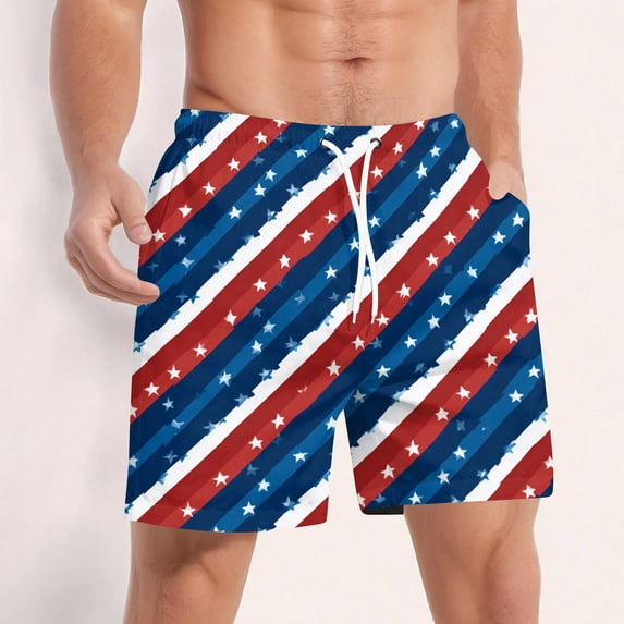 Mens 250 Anniversary USA Shorts Elastic Waist Drawstring Patriotic Shorts Casual Loose Fit Summer Beach Shorts with Pockets
