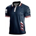 thumbnail image 1 of Mens 250 Anniversary Us Flag Polo Shirts Button Up Short Sleeve Golf Polo Shirt Independence Day 4th Of July T Shirts, 1 of 2
