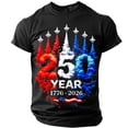 thumbnail image 1 of Mens 250th Anniversary Patriotic Tee Shirt America 250 Years Casual Short Sleeve Tee Tops, 1 of 3