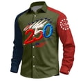 thumbnail image 1 of Mens 250th Anniversary USA Shirt American Flag Button Down Shirts Long Sleeve Slim Fit Patriotic T-shirt, 1 of 4