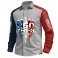 thumbnail image 1 of Mens 250th Anniversary USA Shirt Button Down 4th of July Shirts Long Sleeve Patriotic American Flag Tops, 1 of 4