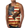 thumbnail image 1 of Mens 250th Anniversary USA Tank Tops 4th of July Shirts American Flag Patriotic T-Shirt Independence Day Graphic Round Neck Sleeveless Pullover Blouse Orange M, 1 of 4