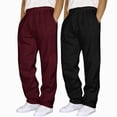 thumbnail image 1 of Mens 2PC Sweatpants Wide Straight Leg Pants Bottom Sweatpants Joggers Pants Workout With Pockets Running Sports Pants Loose Casual Jogger Pants XXXL, 1 of 4