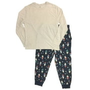 Mens 2pc Penguin Pajamas Sleep Set Flannel Lounge Pants & Long T-Shirt M