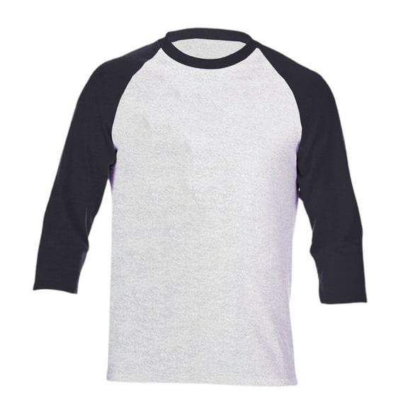 Mens 3/4 Sleeve Shirts Summer Stylish Color Block Crewneck Basic Pullover Tops Lightweight Casual Classic Fit Workout Tees Black4 S
