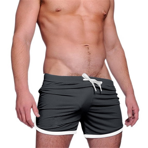 Mens 3" Beach Board Shorts Hawaiian Mesh Breathable Elastic Drawstring Waist Swim Trunks Fathers Day Gift