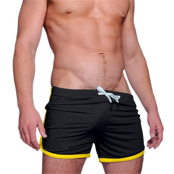 Mens 3" Beach Board Shorts Hawaiian Mesh Breathable Elastic Drawstring Waist Swim Trunks Fathers Day Gift