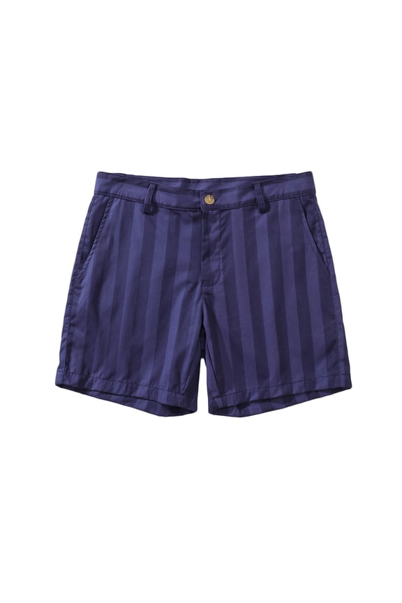 Mens 3" Business Casual Shorts Striped Printed Elastic Drawstring Waist Travel Short Pants Fathers Gift