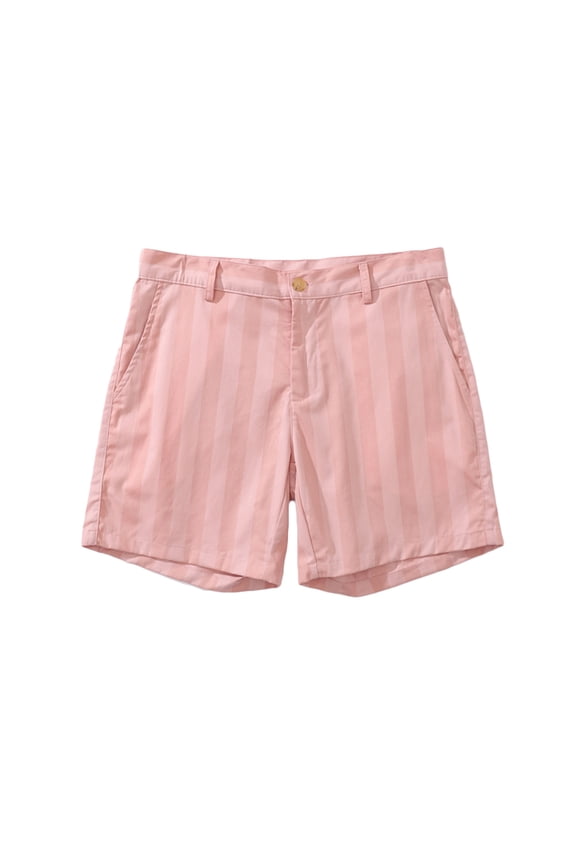 Mens 3" Business Casual Shorts Striped Printed Elastic Drawstring Waist Travel Short Pants Fathers Gift