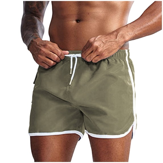 Mens 3" Hawaiian Shorts Drawstring Elastic Waist with Pockets Quick Dry Swim Trunks Beach Outfits Fathers Gift