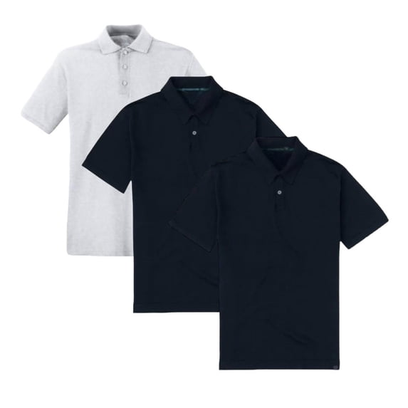 Mens 3 Pack Shorts Sleeve Polo Super Soft and Quick Dry