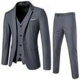 thumbnail image 1 of Mens 3-Piece Suit Notched Lapel One Button Slim Fit Formal Jacket Vest Pants Set, 1 of 8