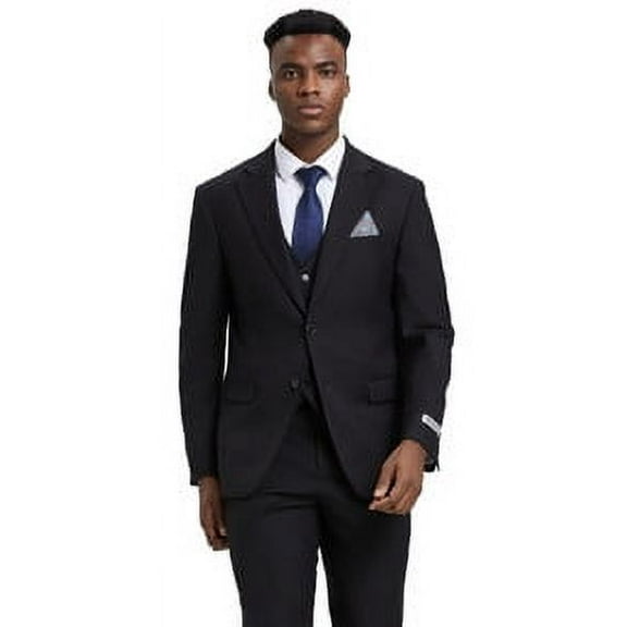 Stacy Adams 3 Piece Suit Mens Black Vested SM282H1-01