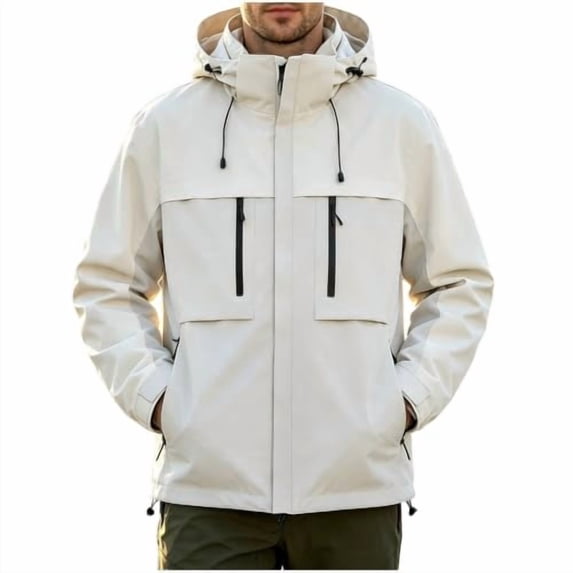 Mens 3 in 1 Outdoor Jacket Waterproof Windproof Detachable Inner Fleece Hooded Hiking Mountain Shell Coat