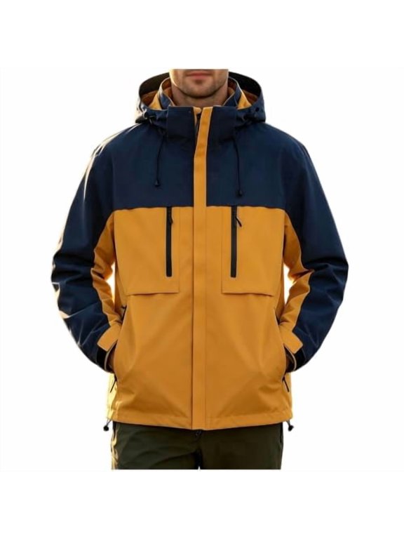 Mens 3 in 1 Outdoor Jacket Waterproof Windproof Detachable Inner Fleece Hooded Hiking Mountain Shell Coat