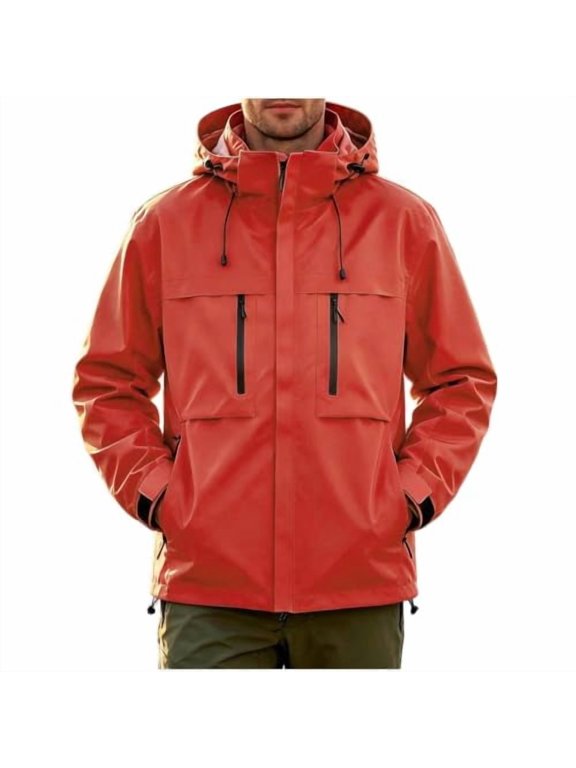 Mens 3 in 1 Outdoor Jacket Waterproof Windproof Detachable Inner Fleece Hooded Hiking Mountain Shell Coat