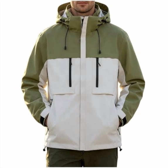 Mens 3 in 1 Outdoor Jacket Waterproof Windproof Detachable Inner Fleece Hooded Hiking Mountain Shell Coat