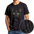 thumbnail image 1 of Mens 3D Cat Print T Shirts Summer Short Sleeve Crew Neck Loose Fit Cotton Graphic Tees Black M, 1 of 6