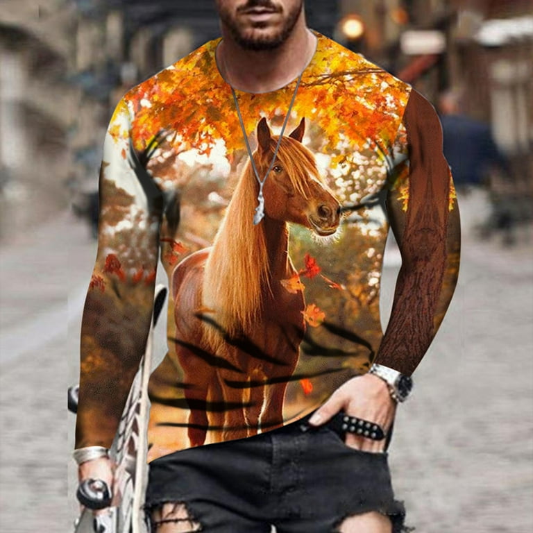 Leopard Print T-shirt Trousers New Fashion Men's Streetwear Sports
