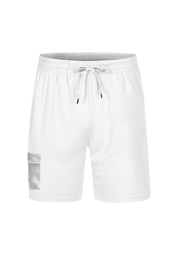 Mens 3D Print Shorts Casual Loose Fit Summer Short Pants with Vibrant Pattern Lightweight White L