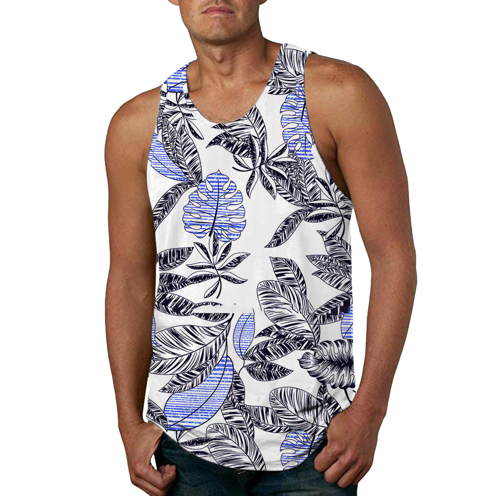 Mens 3D Print Tank Top Summer Casual Novelty Gym Gym Shirts Clearance