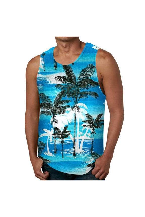 Mens 3D Print Tank Top Summer Casual Novelty Polyester Gym Workout Bodybuilding Tank Tops