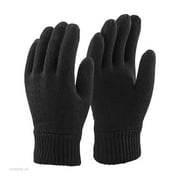 Mens 3M Black Thinsulate Thermal Lined Winter Gloves