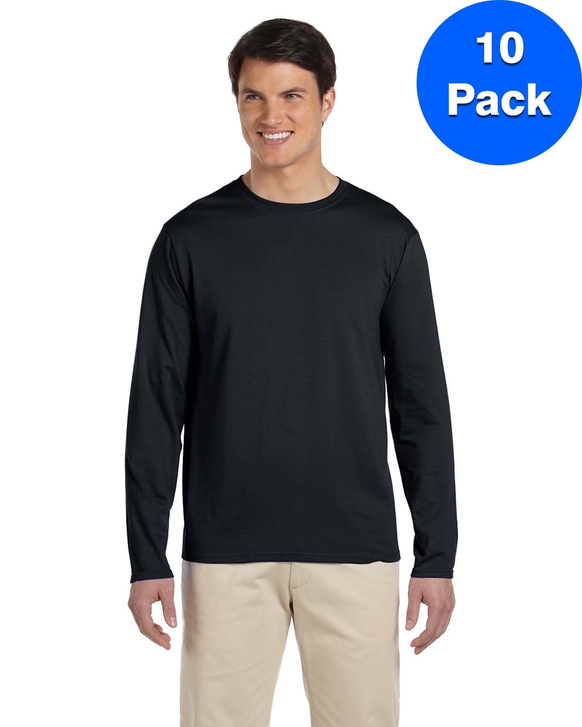 Mens 4.5 oz. SoftStyle Long-Sleeve T-Shirt 10 Pack