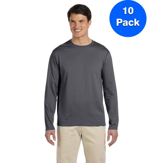 Mens 4.5 oz. SoftStyle Long-Sleeve T-Shirt 10 Pack