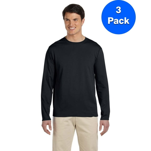 Mens 4.5 oz. SoftStyle Long-Sleeve T-Shirt 3 Pack