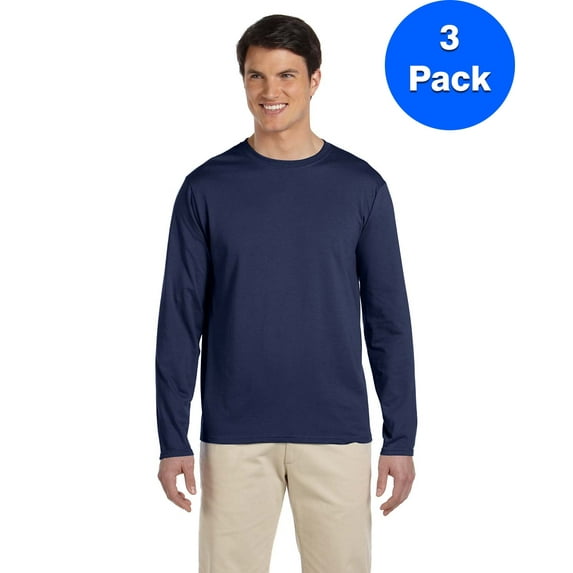 Mens 4.5 oz. SoftStyle Long-Sleeve T-Shirt 3 Pack