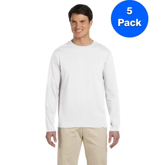 Mens 4.5 oz. SoftStyle Long-Sleeve T-Shirt 5 Pack