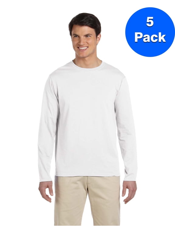 Mens 4.5 oz. SoftStyle Long-Sleeve T-Shirt 5 Pack