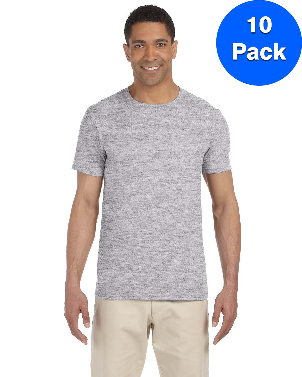 Mens 4.5 oz. SoftStyle T-Shirt 10 Pack - Walmart.com