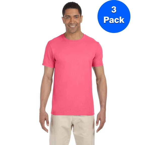 Gildan SoftStyle Preshrunk Rib Knit Collar Double‑needle Stitched T‑Shirt, Men's, Cotton Polyester, 4.5 oz