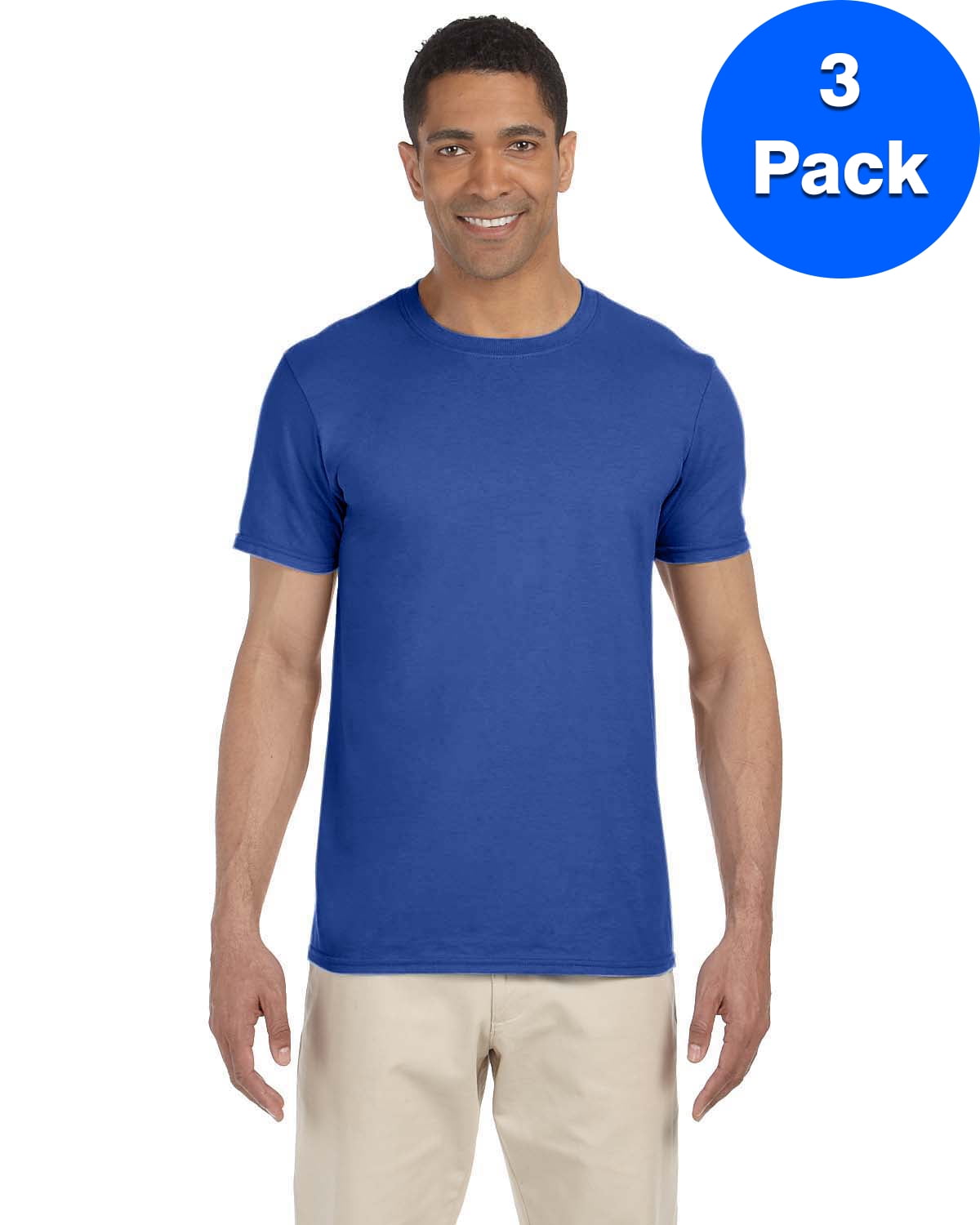 Mens 4.5 oz. SoftStyle T-Shirt 3 Pack - Walmart.com