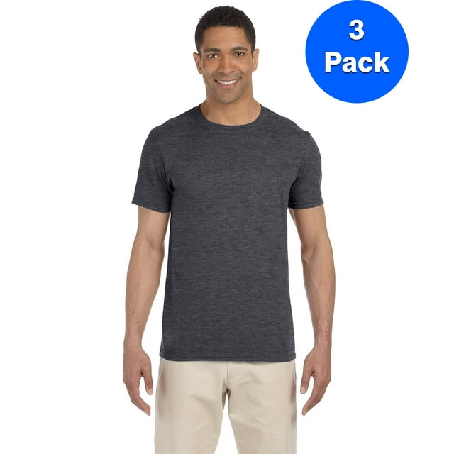 Mens 4.5 oz. SoftStyle T-Shirt 3 Pack - Walmart.com
