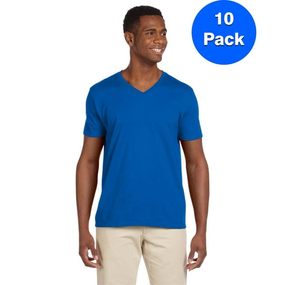 Mens 4.5 oz SoftStyle V-Neck T-Shirt 10 Pack
