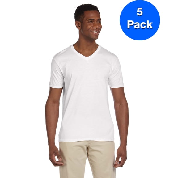 Mens 4.5 oz SoftStyle V-Neck T-Shirt 5 Pack