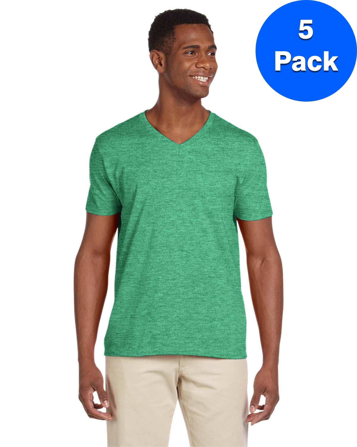 Mens 4.5 oz SoftStyle V-Neck T-Shirt 5 Pack