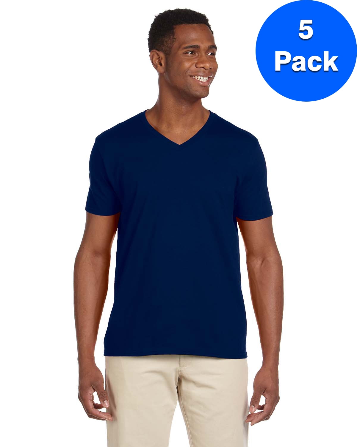 Mens 4.5 oz SoftStyle V-Neck T-Shirt 5 Pack