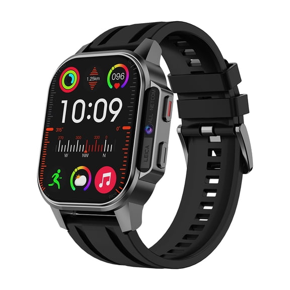 Mens 4G Smart Watch with AMOLED Display, SIM Card WiFi Camera Video Call Heart Rate Monitor Waterproof Sports Watch