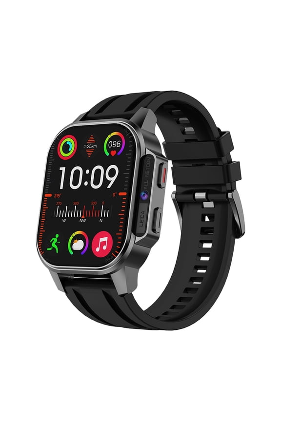 Mens 4G Smart Watch with AMOLED Display, SIM Card WiFi Camera Video Call Heart Rate Monitor Waterproof Sports Watch