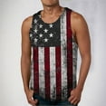 thumbnail image 1 of Mens 4th of July Tank American Flag Tank Top for Men Fourth of July Top Patriotic Tank Top Men Fourth of July Tank Men Leisure Time Fitness Home Wear Pajamas Color Cotton Fashion Printing T-Shirt, 1 of 5
