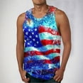 thumbnail image 1 of Mens 4th of July Tank American Flag Tank Top for Men Fourth of July Top Patriotic Tank Top Men Fourth of July Tank Men Leisure Time Fitness Home Wear Pajamas Color Cotton Fashion Printing T-Shirt, 1 of 5