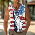 thumbnail image 1 of Mens 4th of July Tank American Flag Tanks 4th of July Tank Top Memorial Day Top Men's Vintage Printing Casual Fitness Sport Permeability V Neck Tank Tops, 1 of 5