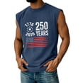 thumbnail image 1 of Mens 4th of July Tank Tops Casual Crew Neck Red White and Blue Print Shirts Sleeveless Independence Day Patriotic USA 250th Anniversary Celebration Party Tees, S, 1 of 3