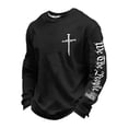thumbnail image 1 of Mens 4th of July Shirt Christian Print Sweatshirts American Flag Long Sleeve Shirts Casual Crewneck Pullover Patriotic Outfits, 1 of 3